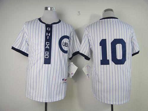 Cubs #10 Ron Santo White 1909 Turn Back The Clock Stitched MLB Jersey - Click Image to Close
